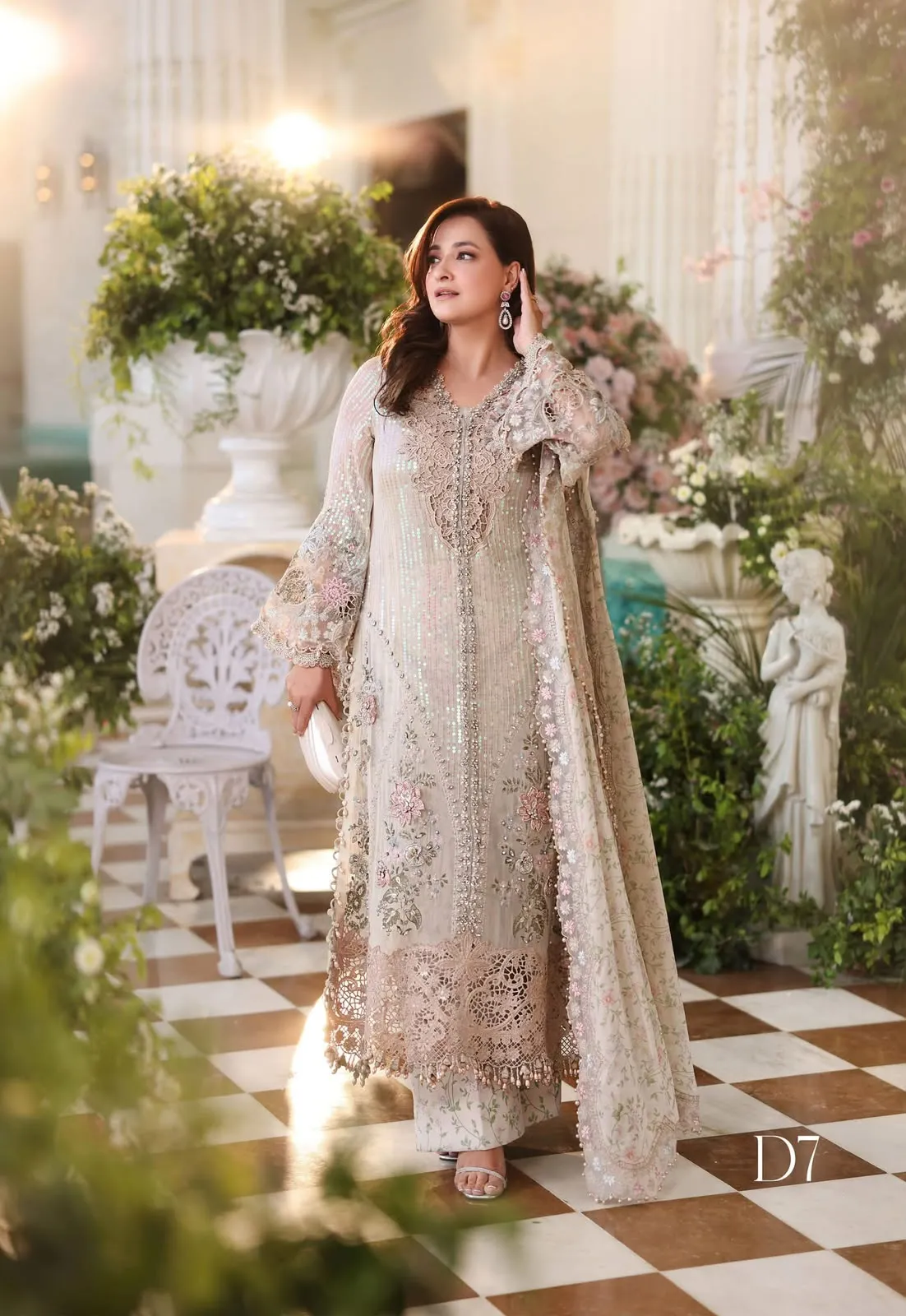 Ahmozi Presenting  Maria B Chiffon Embroidered Unstitched Collection 