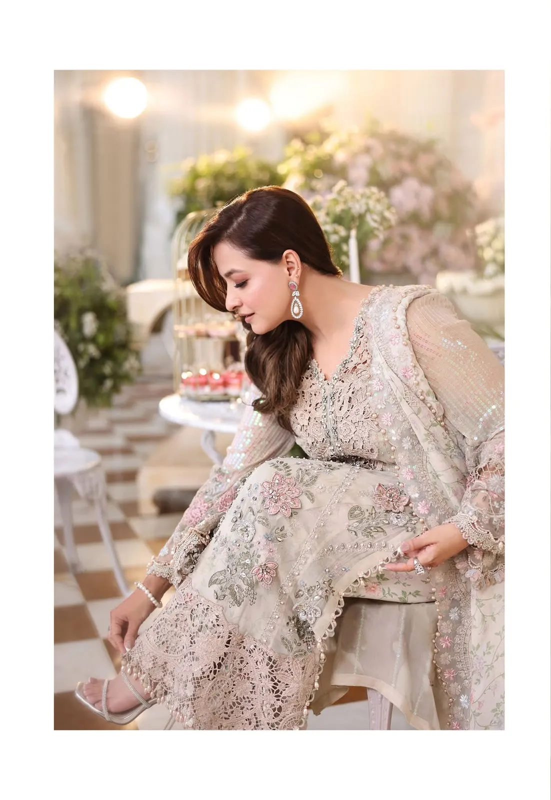 Ahmozi Presenting  Maria B Chiffon Embroidered Unstitched Collection 